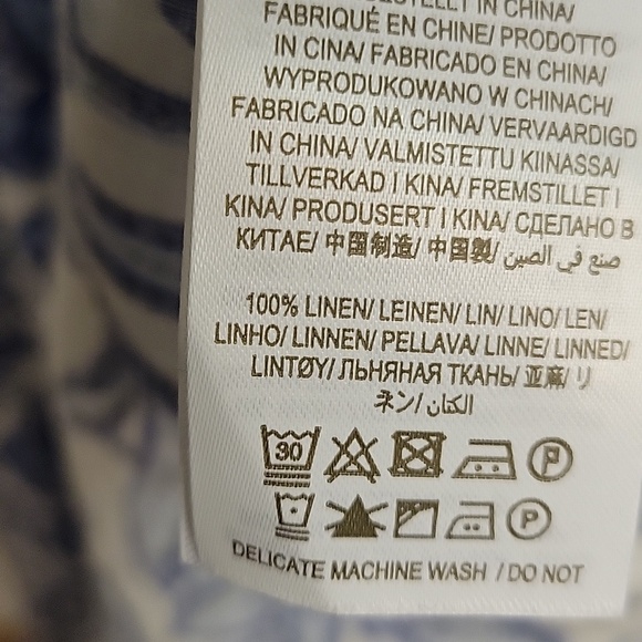 Boden Blue & White Floral Linen Maxi Dress Sz 20/22R. Spring Vacation Easter - Picture 5 of 5